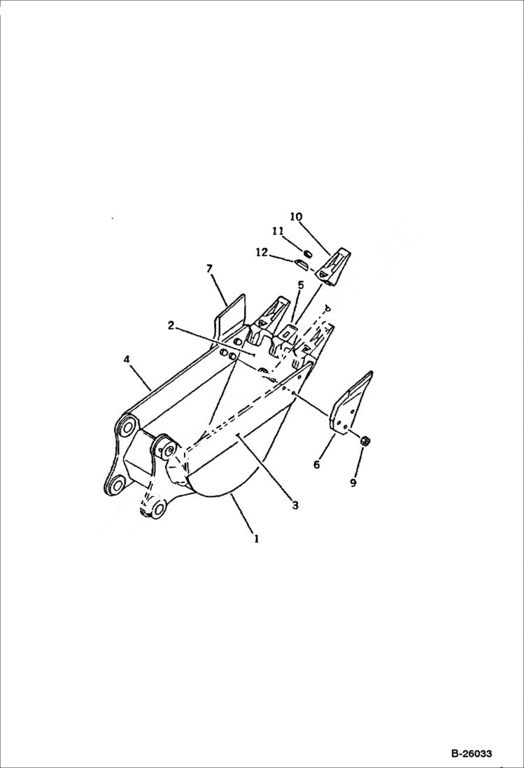 Схема запчастей Bobcat 130 - BUCKET 0,11 cubic meters - 450 mm wide WORK EQUIPMENT