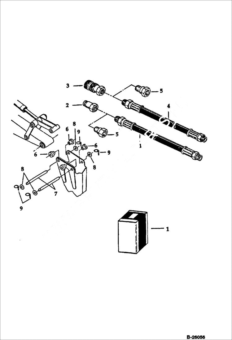 Схема запчастей Bobcat 76 - HYDRAULIC BREAKER (1250X) (Boom & Mounting Kit) ACCESSORIES & OPTIONS