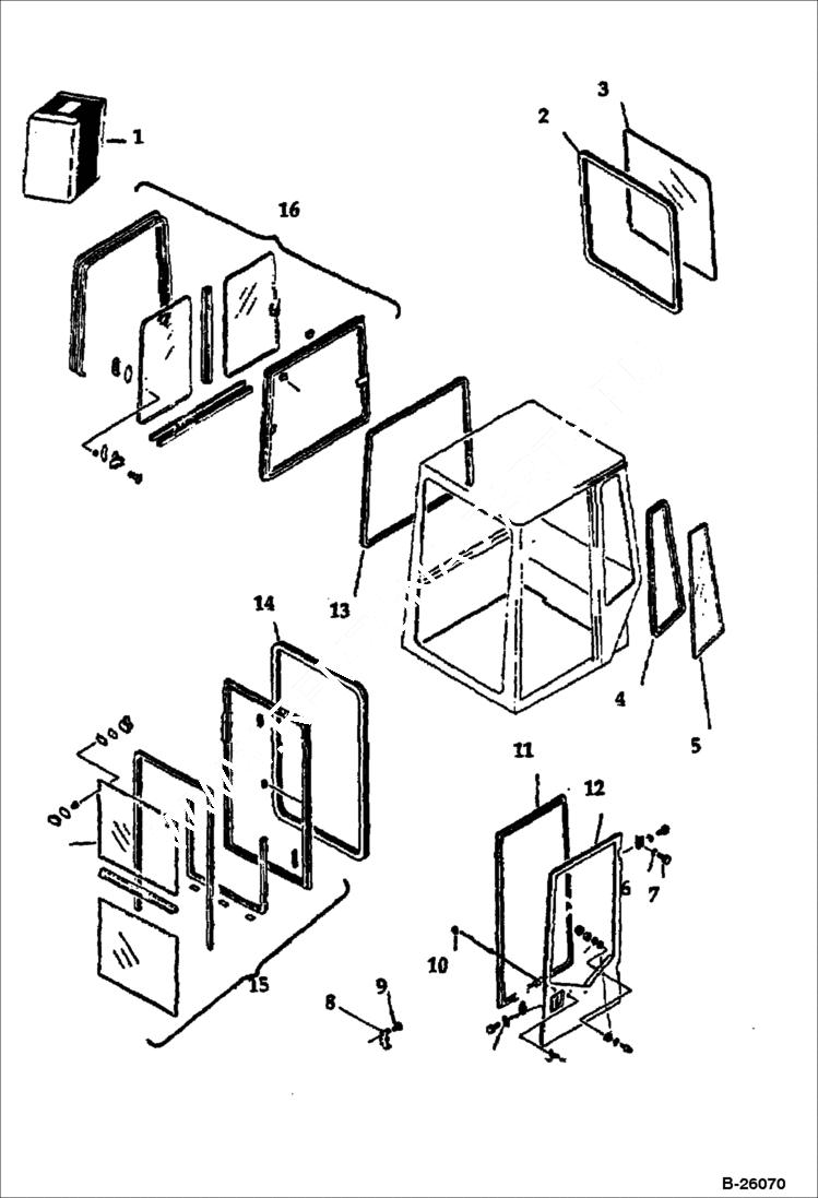 Схема запчастей Bobcat 116 - CAB ENCLOSURE ACCESSORIES & OPTIONS