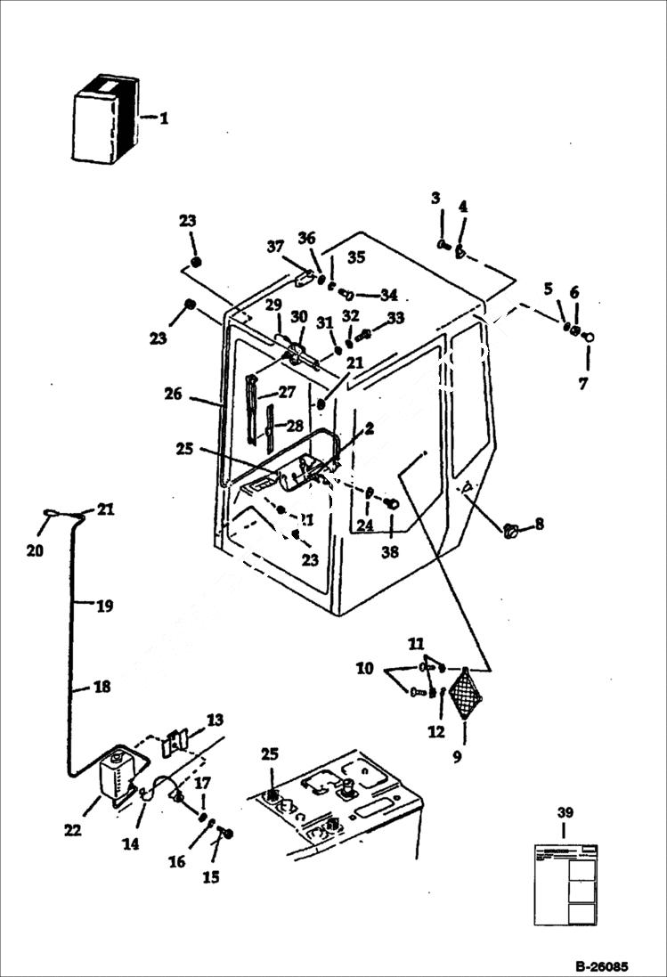 Схема запчастей Bobcat 116 - CAB ENCLOSURE ACCESSORIES & OPTIONS