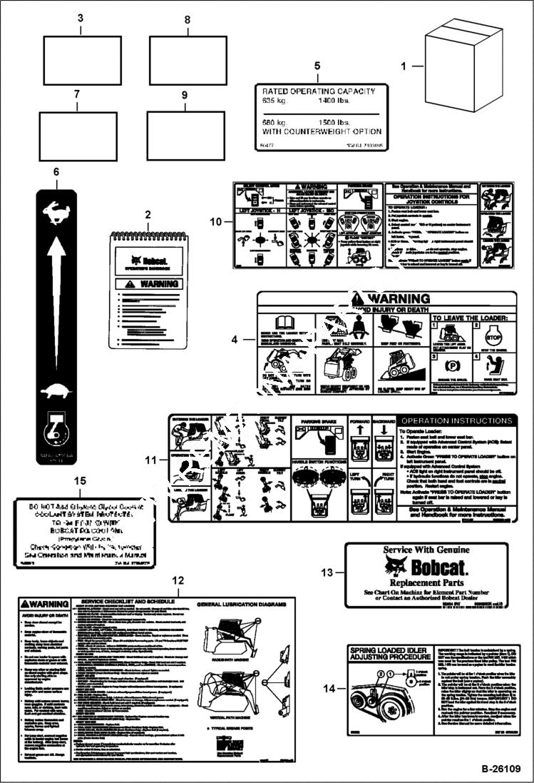 Схема запчастей Bobcat T-Series - DECALS (Inside) ACCESSORIES & OPTIONS