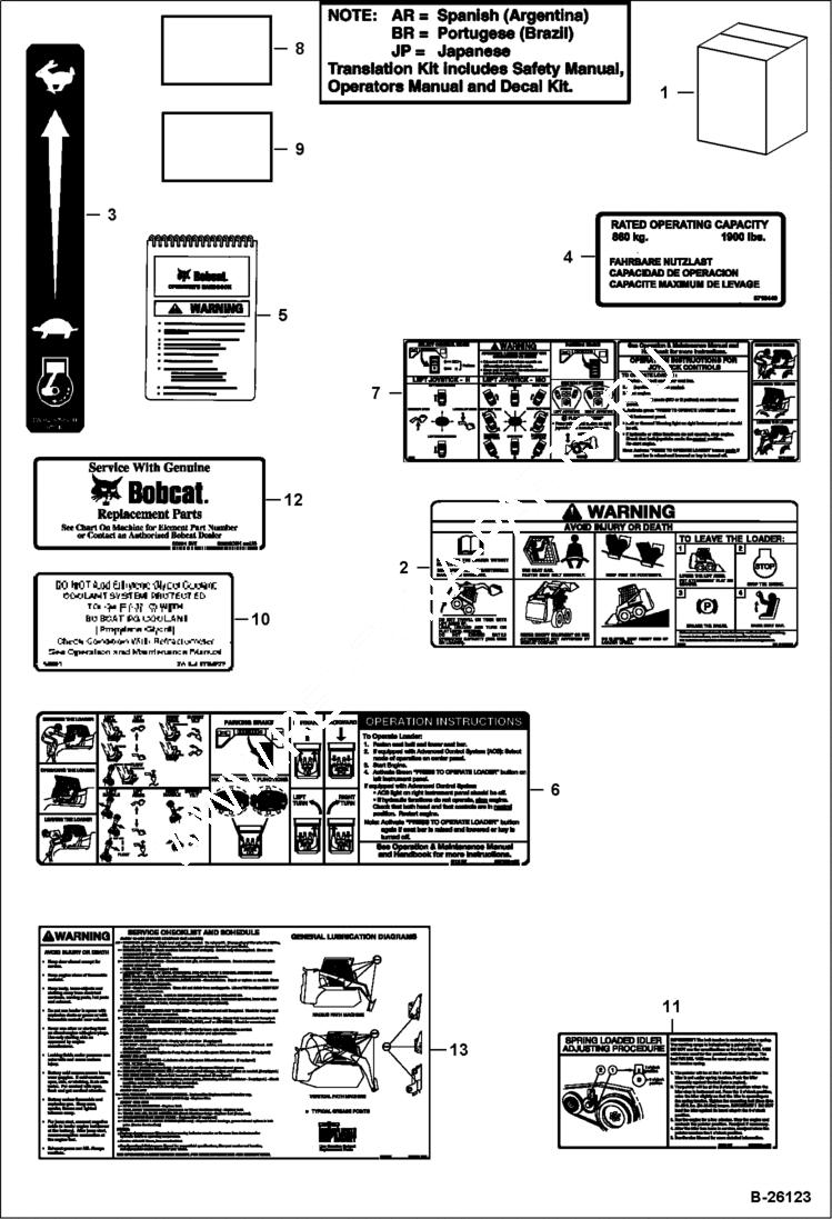 Схема запчастей Bobcat T-Series - DECALS (Inside) ACCESSORIES & OPTIONS