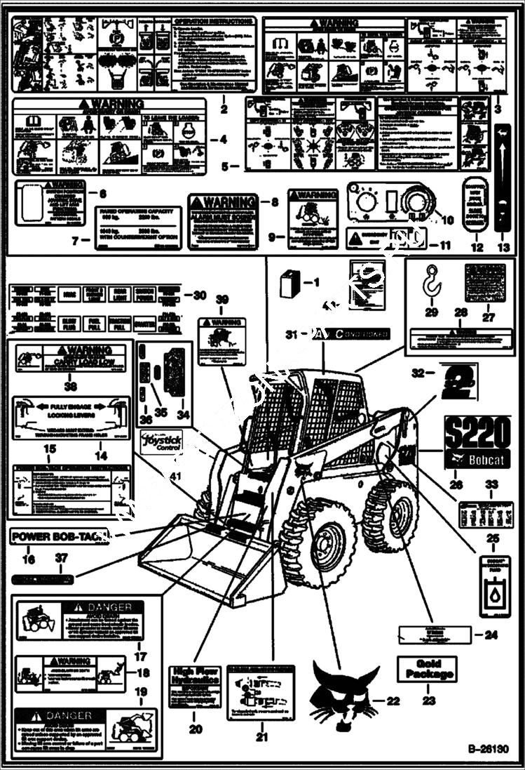 Схема запчастей Bobcat S-Series - DECALS (Front) ACCESSORIES & OPTIONS