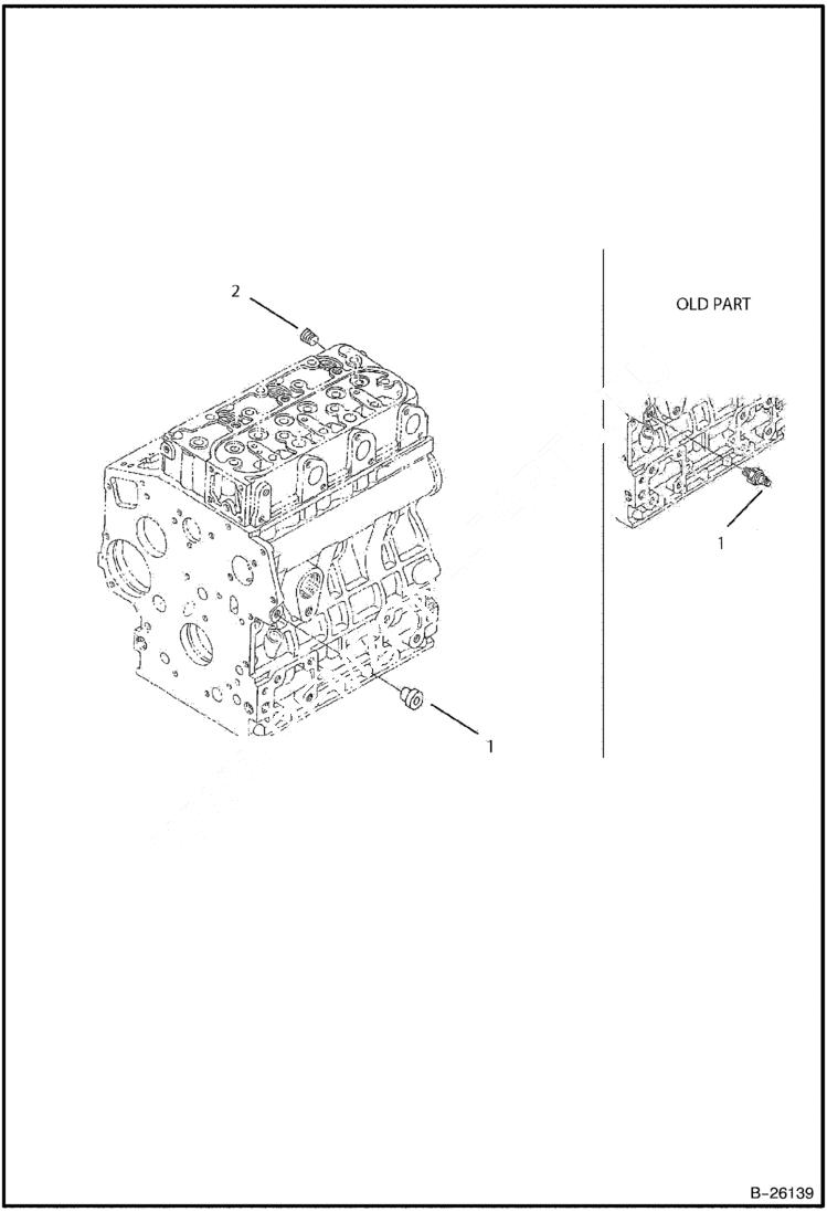 Схема запчастей Bobcat BL275 - OIL SWITCH & PLUG Tier II 5730 11001 & Above POWER UNIT