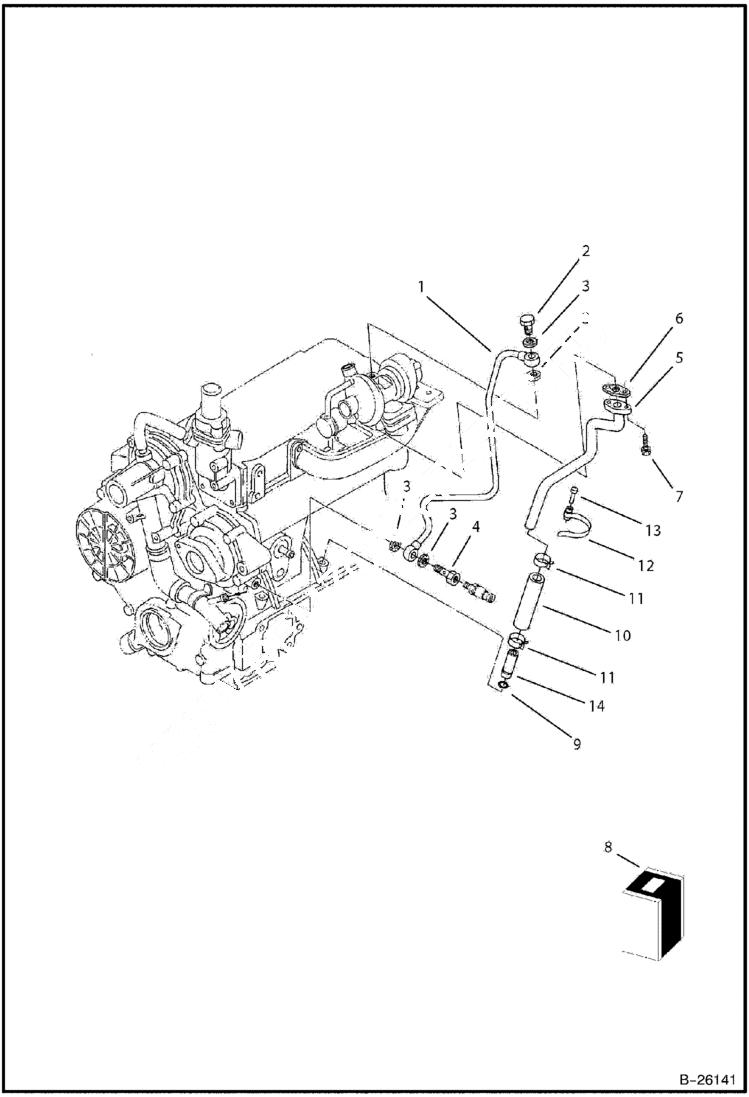 Схема запчастей Bobcat BL275 - OIL PIPE Tier II 5730 11001 & Above POWER UNIT