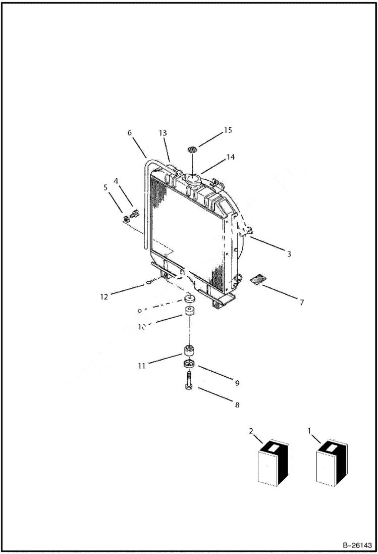 Схема запчастей Bobcat BL275 - RADIATOR Tier II 5730 11001 & Above POWER UNIT