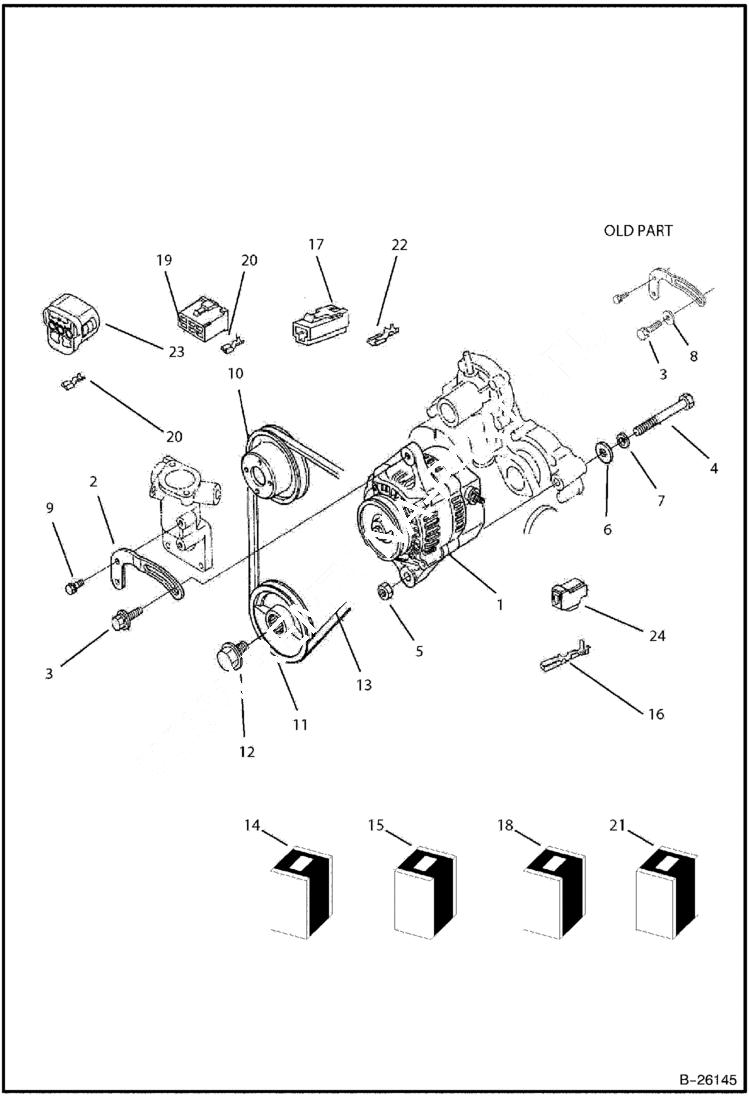 Схема запчастей Bobcat BL275 - ALTERNATOR & PULLEY ELECTRICAL SYSTEM