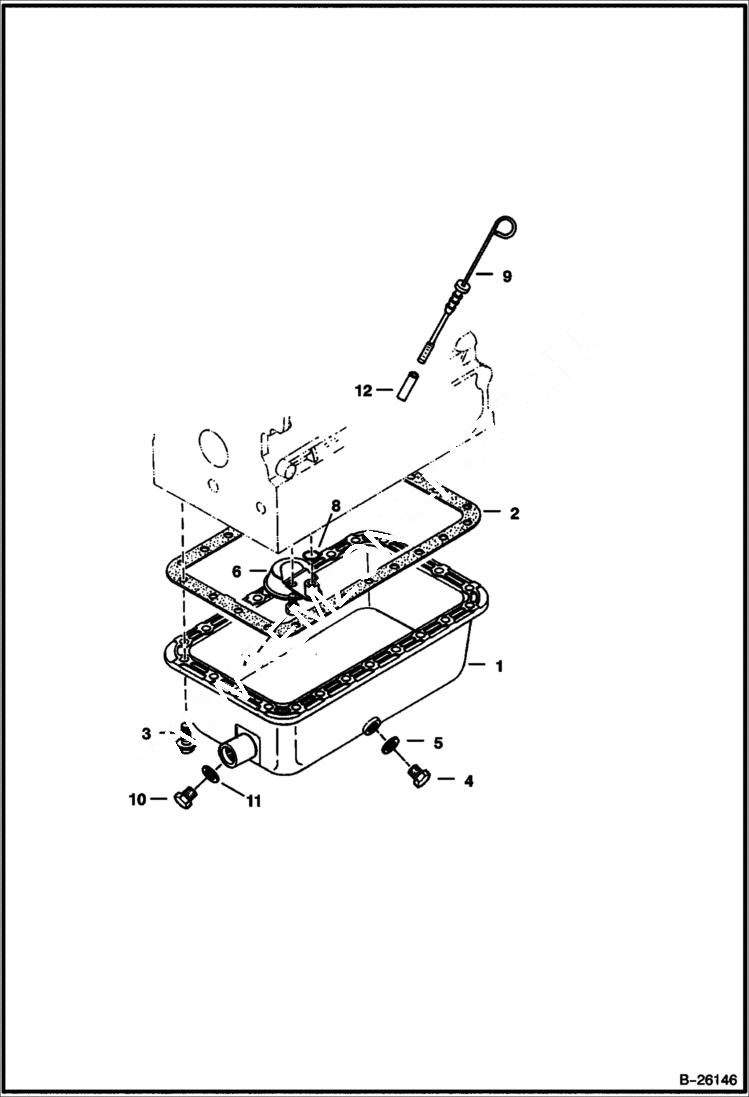 Схема запчастей Bobcat 331 - OIL PAN POWER UNIT