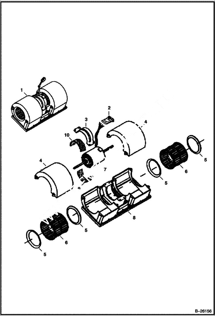 Схема запчастей Bobcat T-Series - HEATER (Blower Assembly) (Used on Heaters W/Metal Housing) ACCESSORIES & OPTIONS