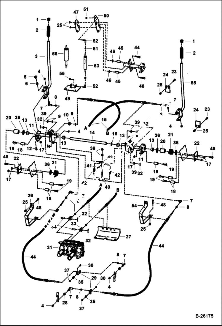 Схема запчастей Bobcat 900s - HAND CONTROLS HYDROSTATIC SYSTEM