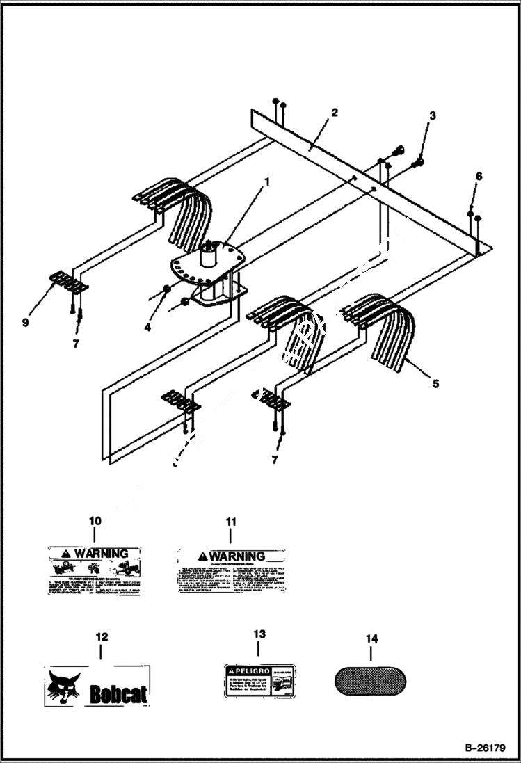 Схема запчастей Bobcat 3 POINT ATTACHMENTS - TINE RAKE (Frame & Tines) (3TR72 A1FT) (3TR84 A1FU) Loader