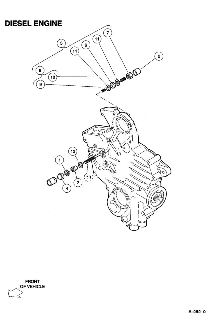 Схема запчастей Bobcat 2300 - IDLE APPARATUS Diesel POWER UNIT