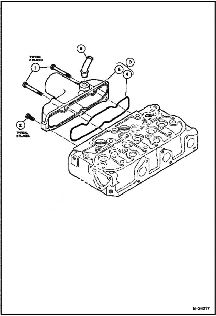 Схема запчастей Bobcat 2200 - INLET MANIFOLD Tier II 2353 11569 & Above POWER UNIT