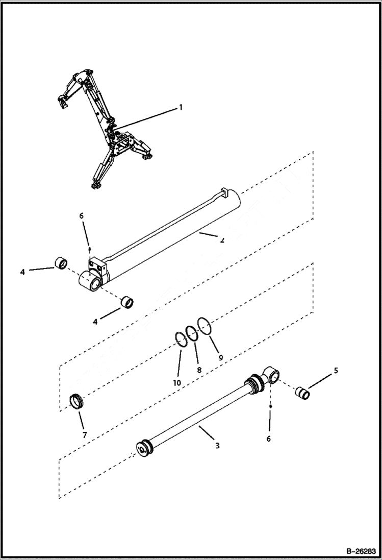 Схема запчастей Bobcat B200 - BOOM CYLINDER B200 5702 11089 & Above HYDRAULIC SYSTEM