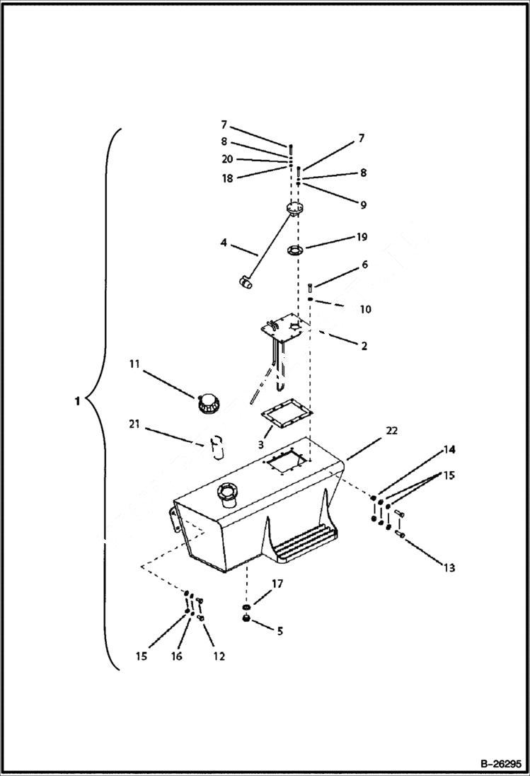 Схема запчастей Bobcat B200 - FUEL TANK POWER UNIT