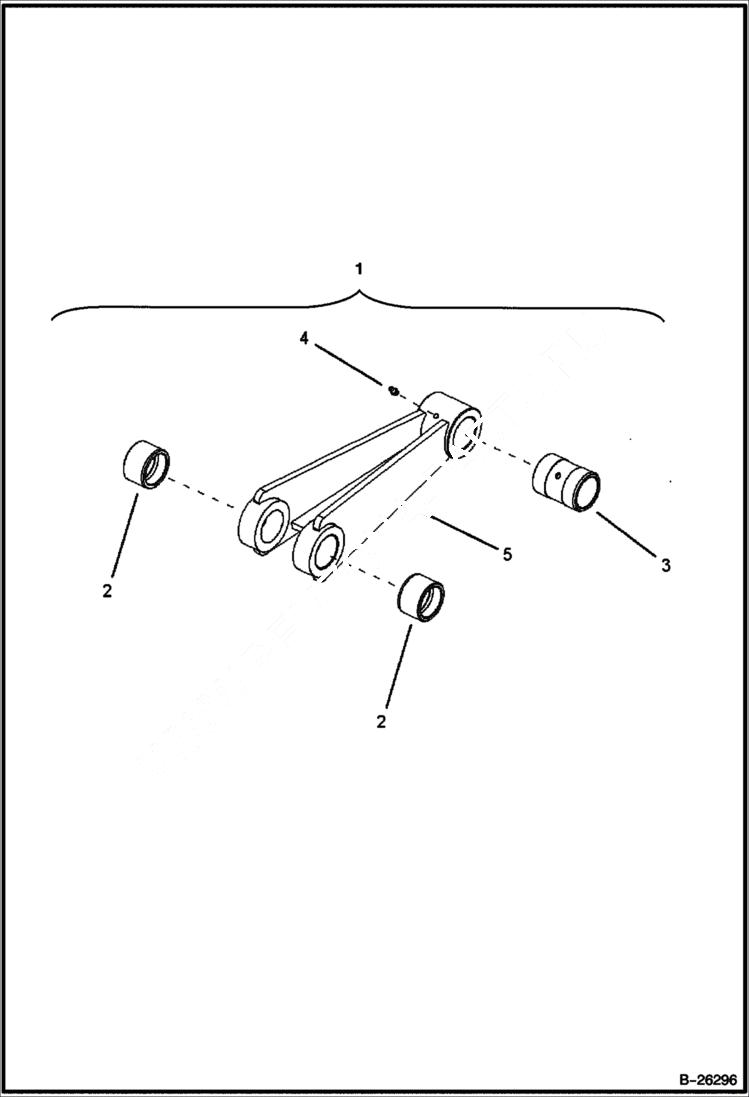Схема запчастей Bobcat B200 - LEVER & BUSHING (B200) 5702 11101 & Above (B250) 5703 11071 & Above MAIN FRAME