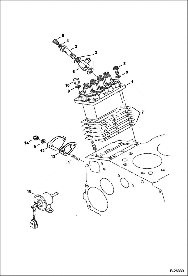 Схема запчастей Bobcat 428 - INJECTION PUMP POWER UNIT