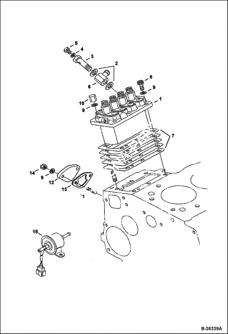 Схема запчастей Bobcat 428 - INJECTION PUMP Kubota - V1505-E3B - Interim Tier IV Replacement REPLACEMENT ENGINE