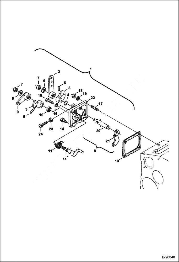 Схема запчастей Bobcat 428 - SPEED CONTROL PLATE POWER UNIT