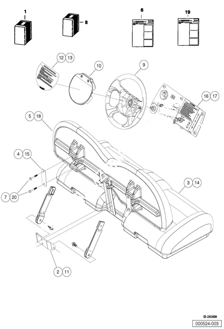Схема запчастей Bobcat 2200 - BENCH SEAT CONVERSION KIT ACCESSORIES & OPTIONS