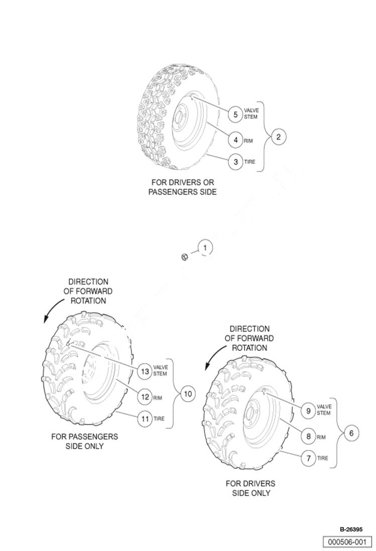 Схема запчастей Bobcat 2300 - WHEELS AND TIRES ACCESSORIES & OPTIONS