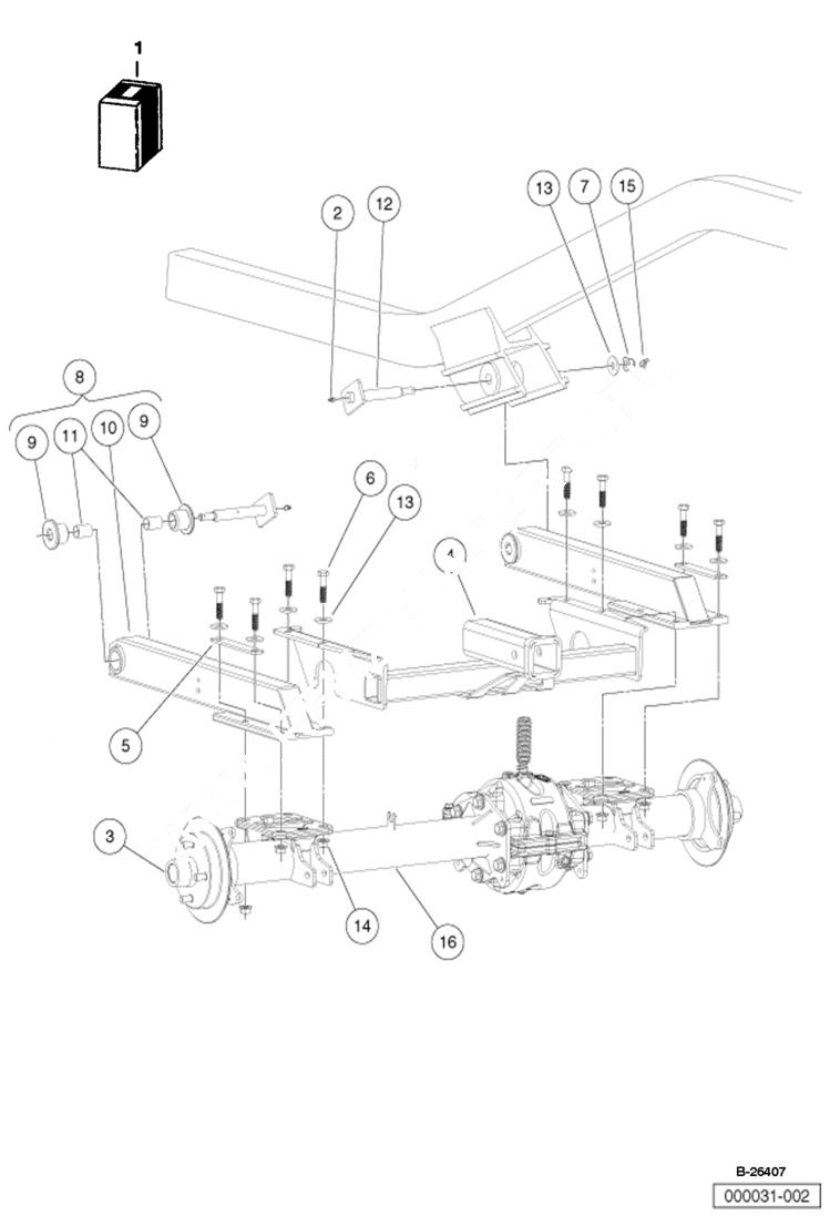 Схема запчастей Bobcat 2300 - REAR SUSPENSION Standard CHASSIS