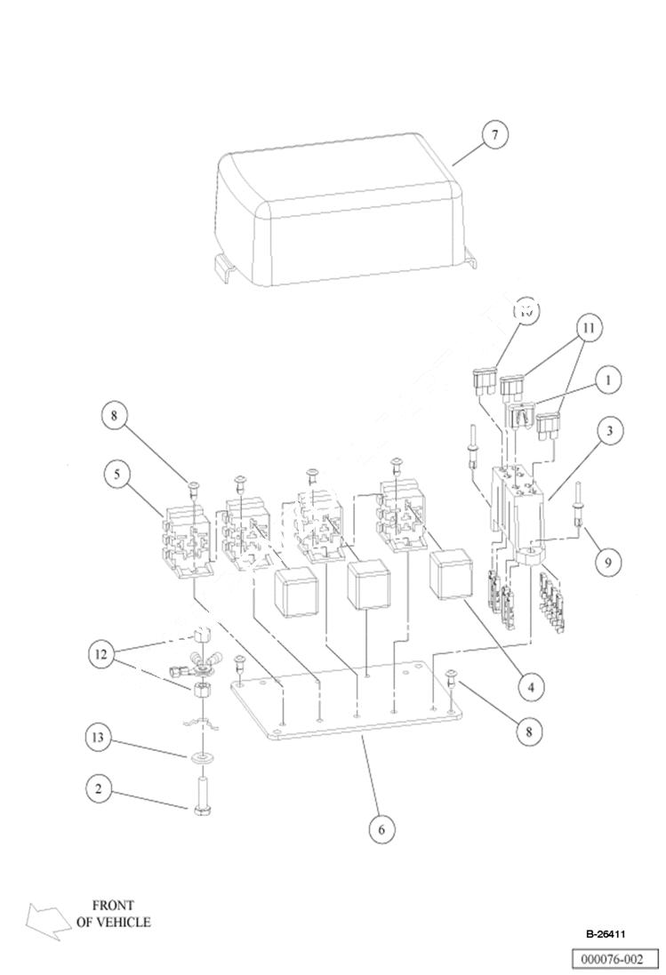 Схема запчастей Bobcat 2300 - ELECTRICAL COMPONENT BOX DIESEL VEHICLE ELECTRICAL SYSTEM