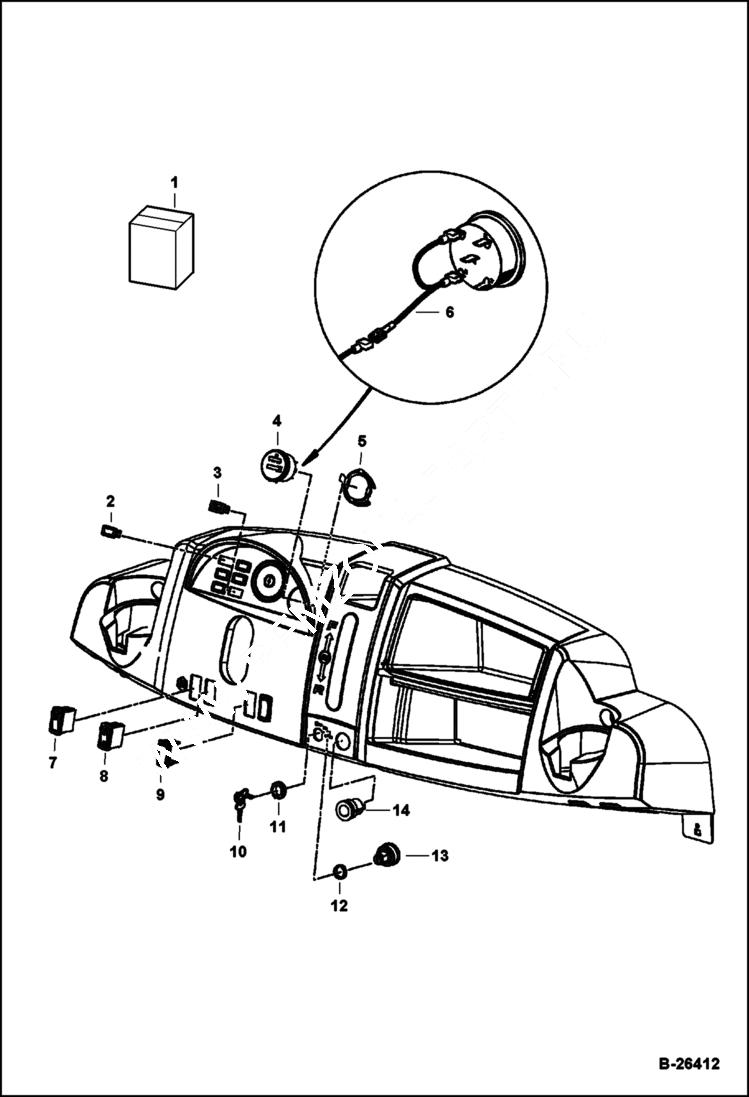 Схема запчастей Bobcat 2200 - ELECTRICAL COMPONENTS GASOLINE VEHICLE ELECTRICAL SYSTEM