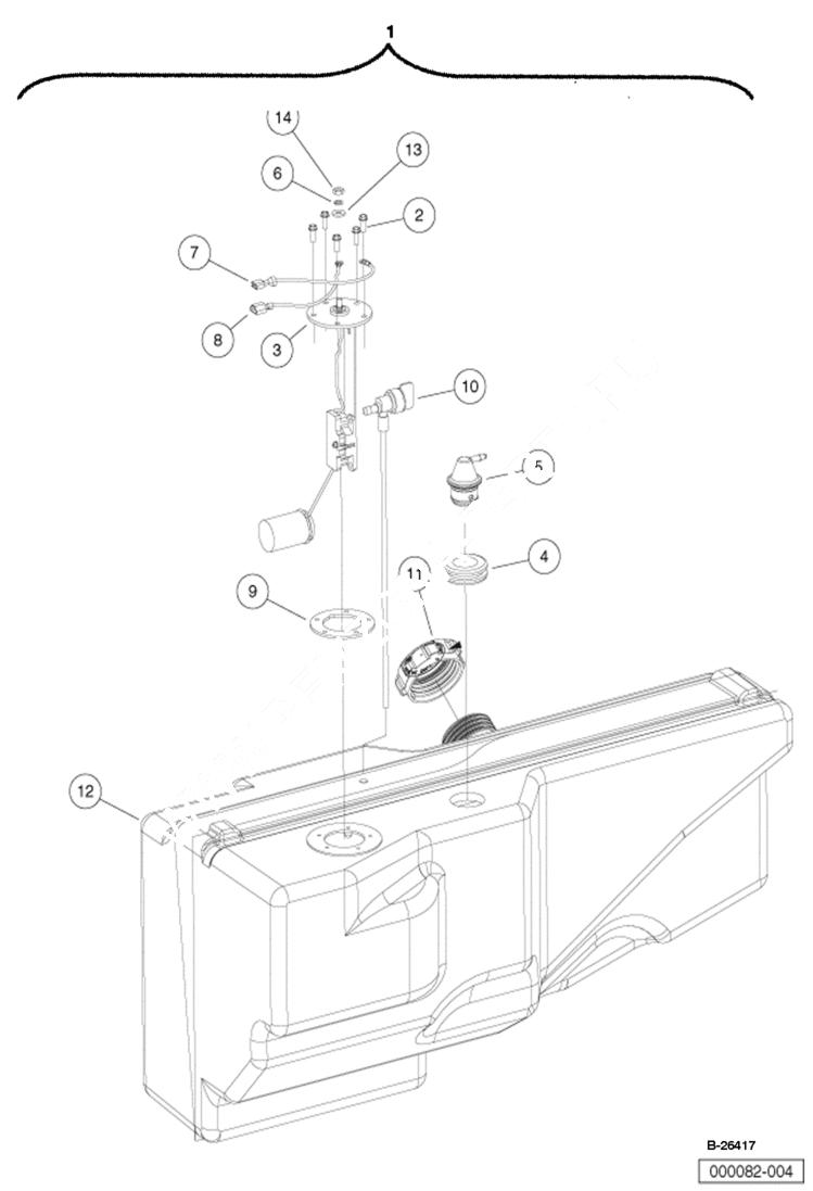 Схема запчастей Bobcat 2200 - FUEL TANK GASOLINE VEHICLE MAIN FRAME