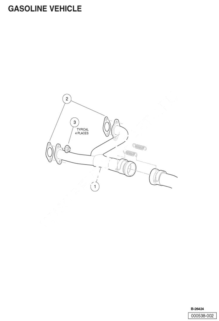 Схема запчастей Bobcat 2200 - EXHAUST HEADER HONDA ENGINE POWER UNIT