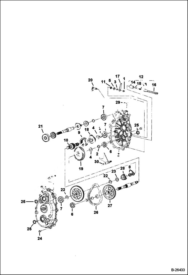 Схема запчастей Bobcat 2200 - TRANSMISSION DIESEL VEHICLE (Early Design) DRIVE TRAIN