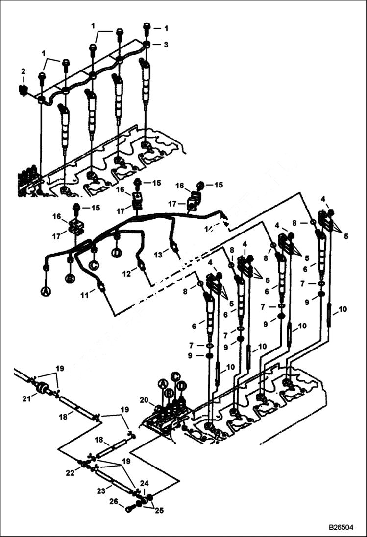 Схема запчастей Bobcat A-Series - FUEL INJECTION SYSTEM POWER UNIT