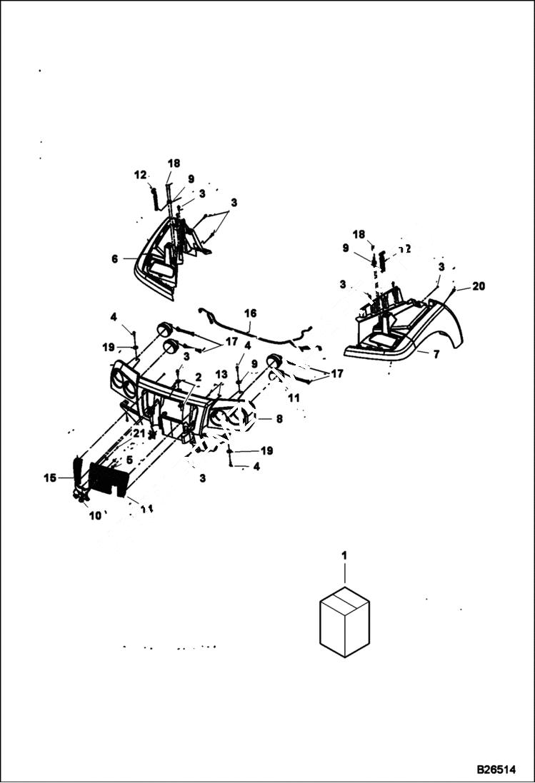 Схема запчастей Bobcat 2300 - FASCIA AND FENDERS MAIN FRAME