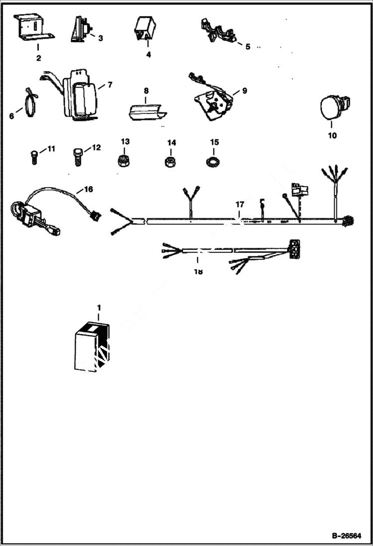 Схема запчастей Bobcat 2300 - TAILIGHT KIT,DELUXE (With Turn Signals) ACCESSORIES & OPTIONS