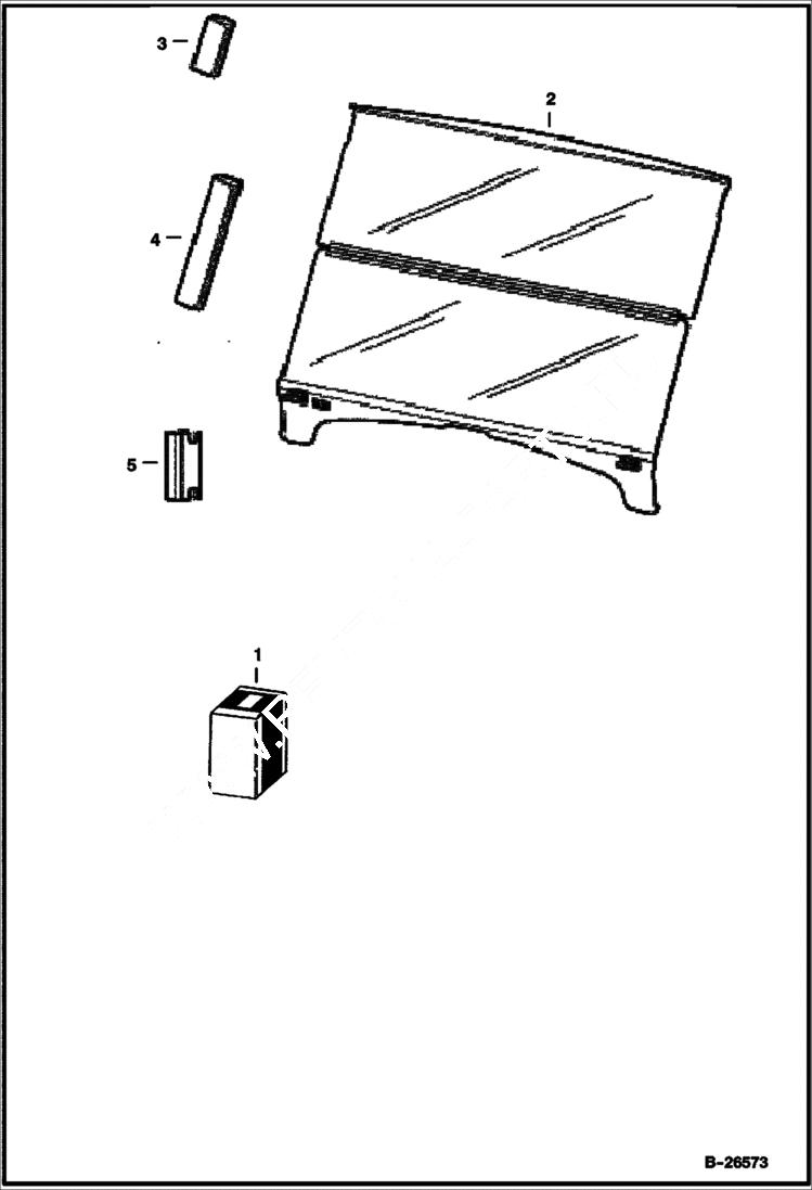 Схема запчастей Bobcat 2300 - WINDSHIELD KIT (Fold Down Windshield) ACCESSORIES & OPTIONS
