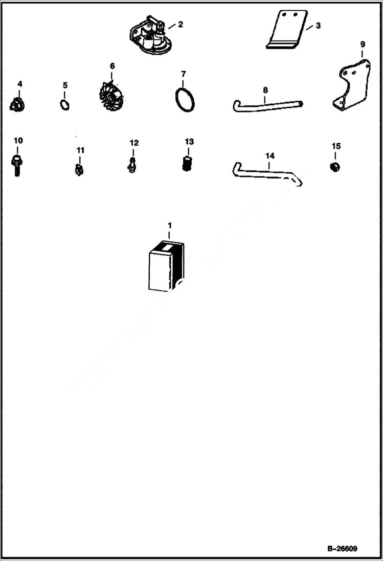 Схема запчастей Bobcat 2200 - OIL FILTER ADAPTER KIT (Kawasaki engine) ACCESSORIES & OPTIONS