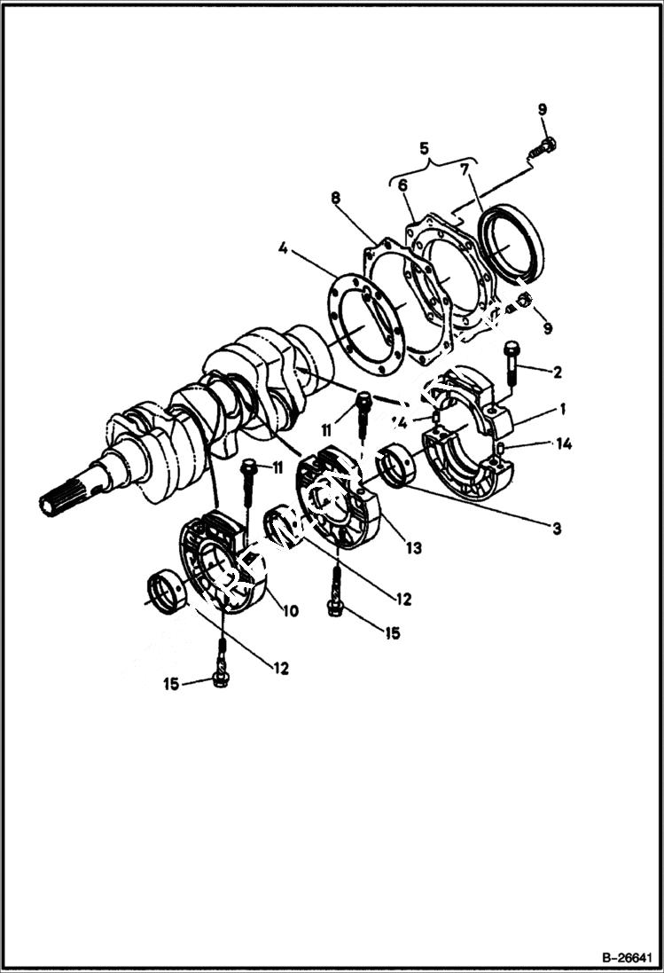 Схема запчастей Bobcat 316 - MAIN BEARING CASE Kubota D722 POWER UNIT