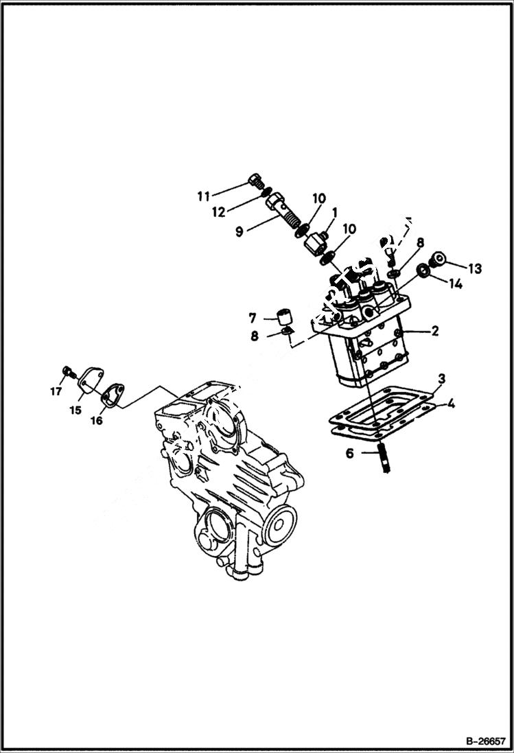 Схема запчастей Bobcat 316 - FUEL & INJECTION PUMP Kubota D722 POWER UNIT