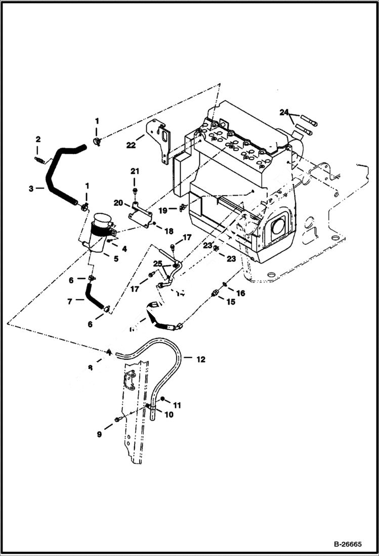 Схема запчастей Bobcat 900s - ENGINE & ATTACHING PARTS POWER UNIT