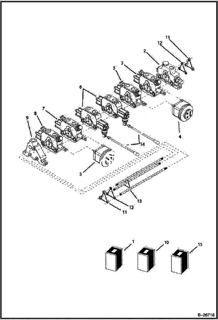 Схема запчастей Bobcat B300 - HYDRAULIC CIRCUITRY Rear Distributor HYDRAULIC SYSTEM