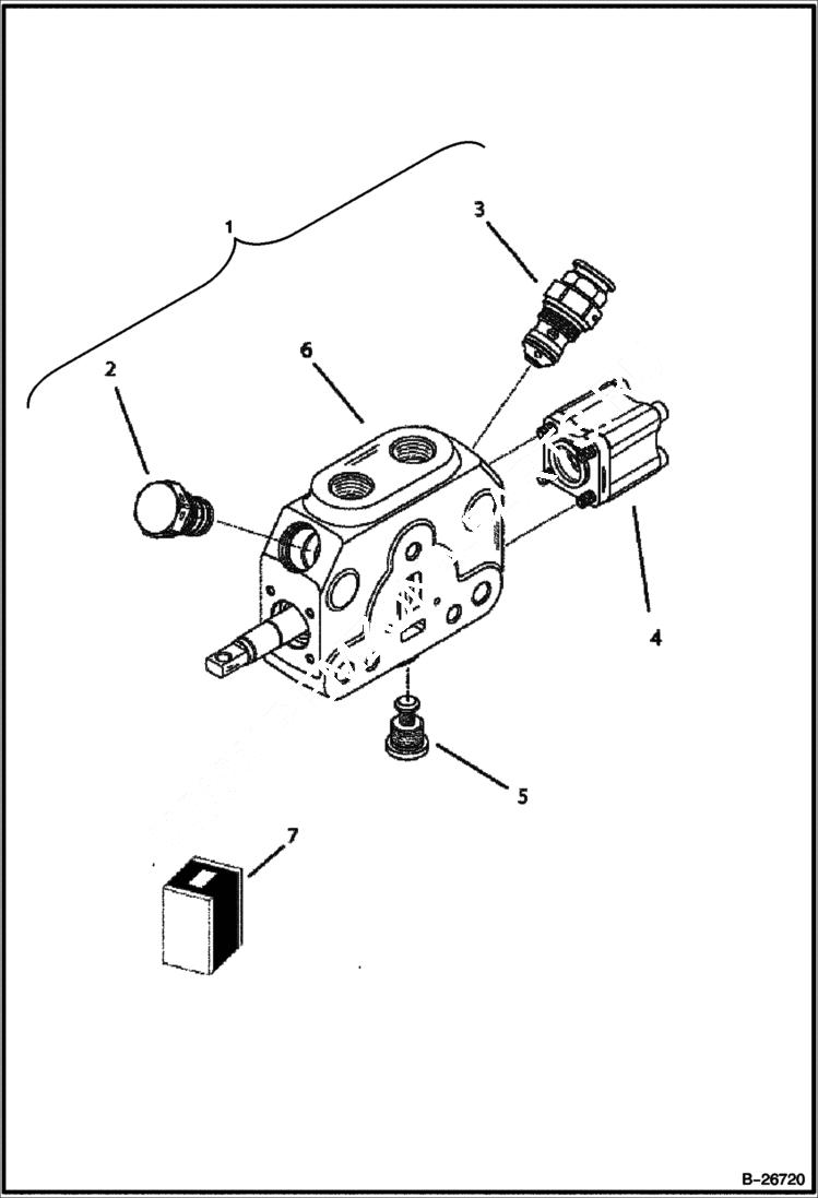 Схема запчастей Bobcat B300 - HYDRAULIC CIRCUITRY Rear Distributor HYDRAULIC SYSTEM