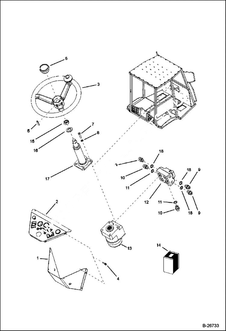 Схема запчастей Bobcat BL575 - CONTROLS Steering CONTROLS
