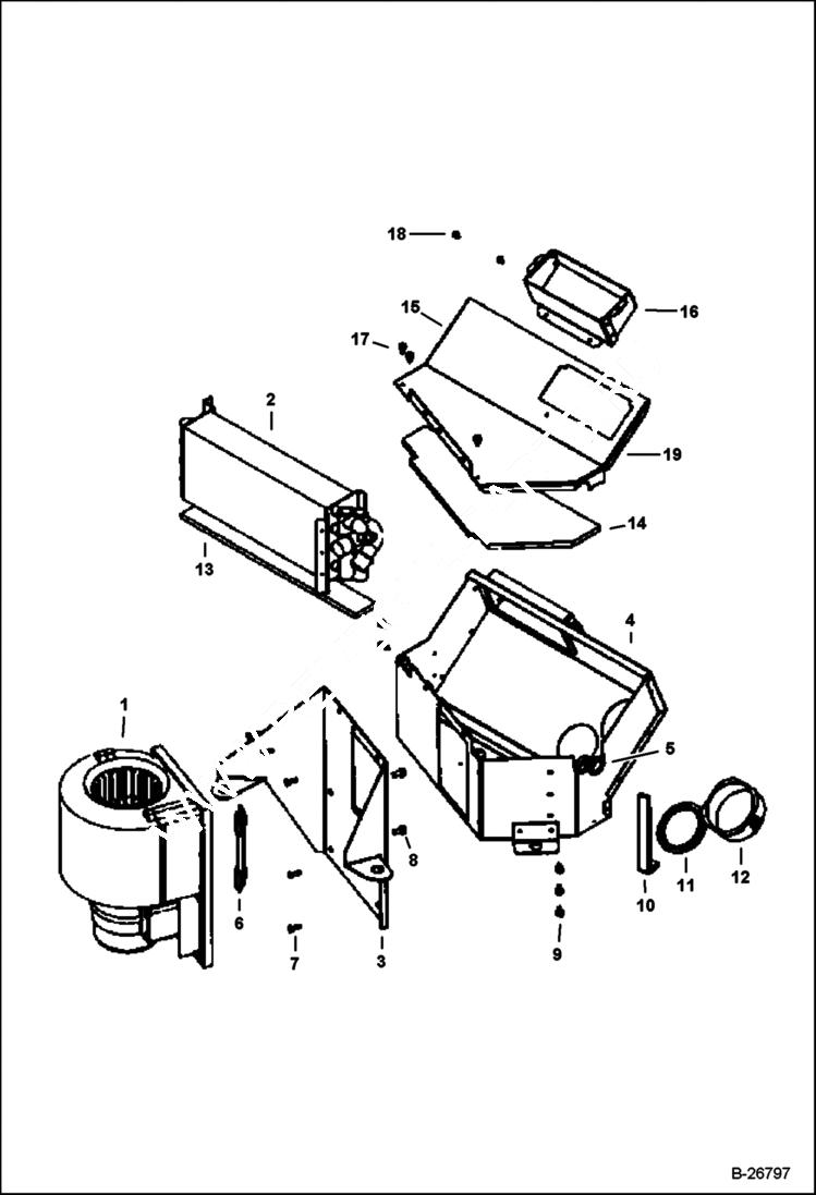 Схема запчастей Bobcat 2200 - CAB HEATER KIT(GASOLINE) ACCESSORIES & OPTIONS