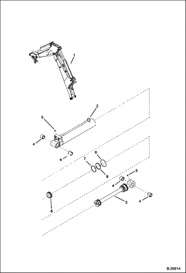 Схема запчастей Bobcat BL575 - ARM CYLINDER (BL570) 5706 11016 & Above (BL575) 5720 11007 & Above HYDRAULIC SYSTEM