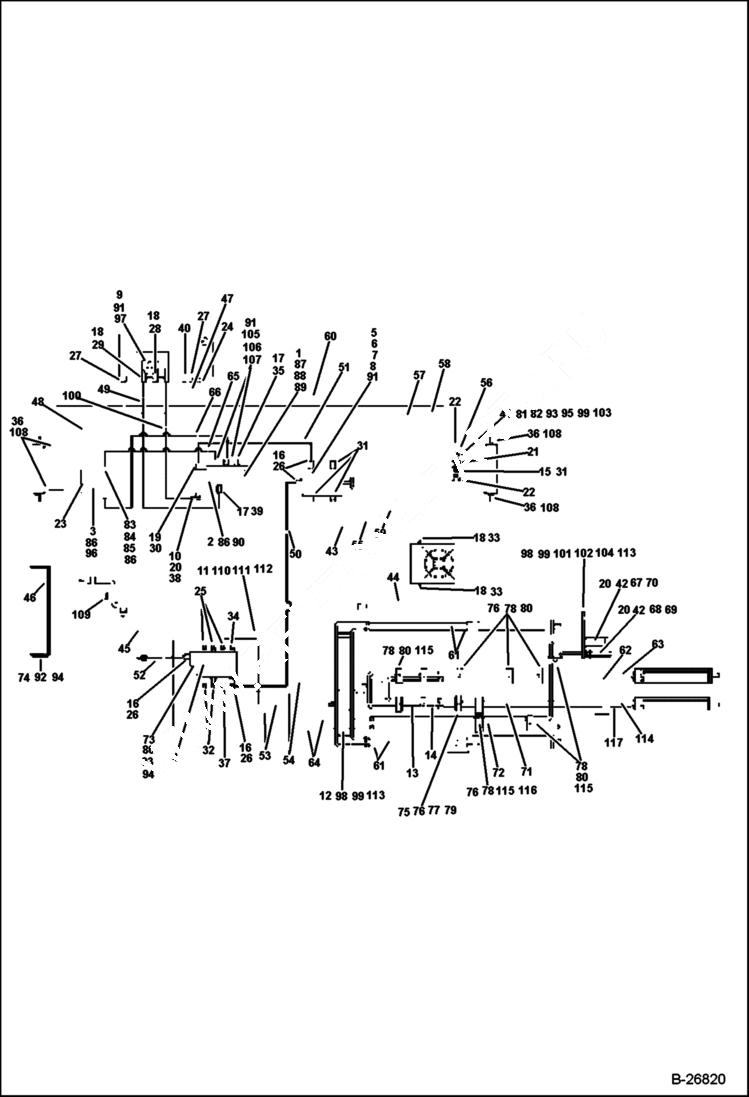 Схема запчастей Bobcat BL575 - HYDRAULIC CIRCUITRY (BL570) 5706 11025 & Above (BL575) 5720 11007 & Above HYDRAULIC SYSTEM