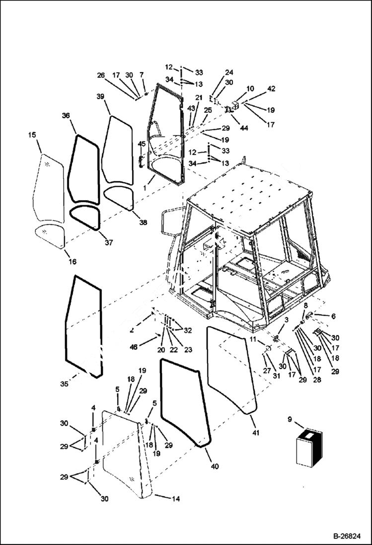 Схема запчастей Bobcat BL575 - CAB Left Side CAB