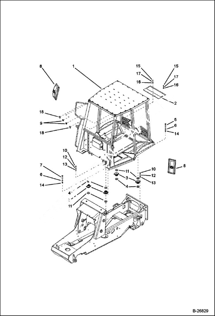 Схема запчастей Bobcat BL575 - ROPS/FOPS CAB