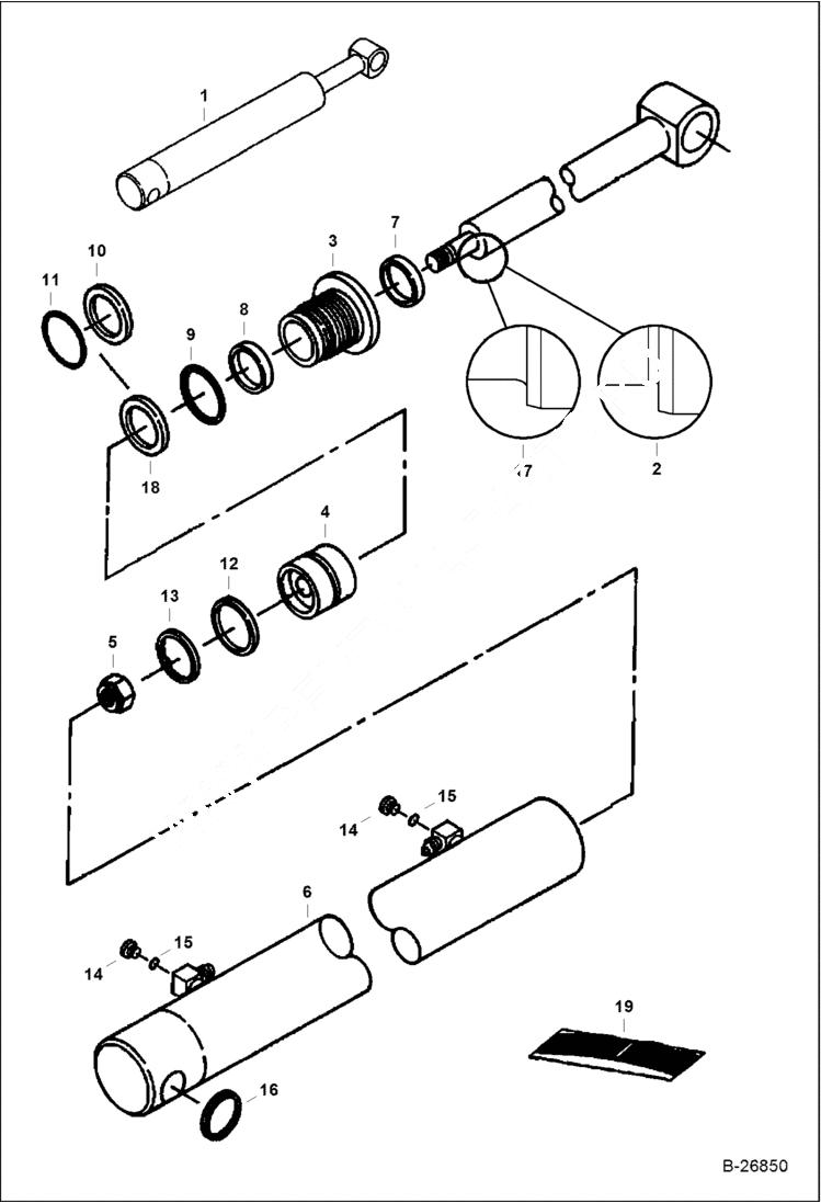 Схема запчастей Bobcat CLAMPS - CLAMP CYLINDER 2.75 I.D. & 3.25 O.D. Housing Экскаваторы