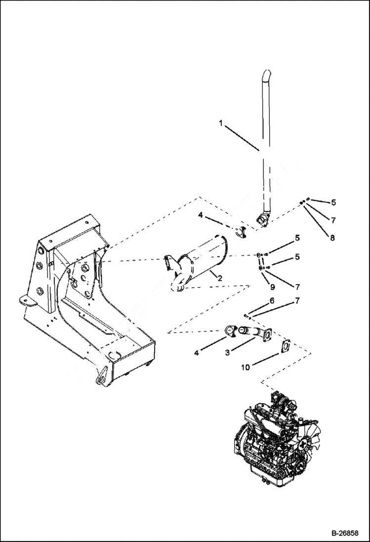 Схема запчастей Bobcat BL470 - ENGINE & ATTACHING PARTS Exhaust POWER UNIT