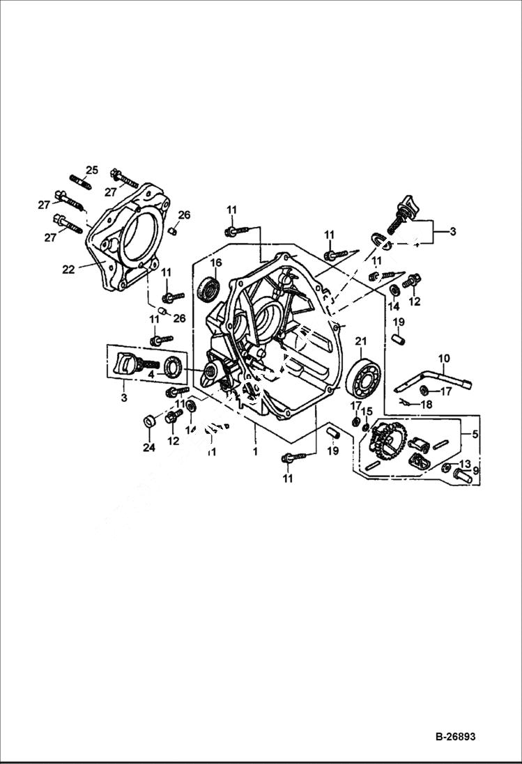 Схема запчастей Bobcat UPRIGHT RAMMER - HONDA ENGINE (Crankcase) POWER UNIT